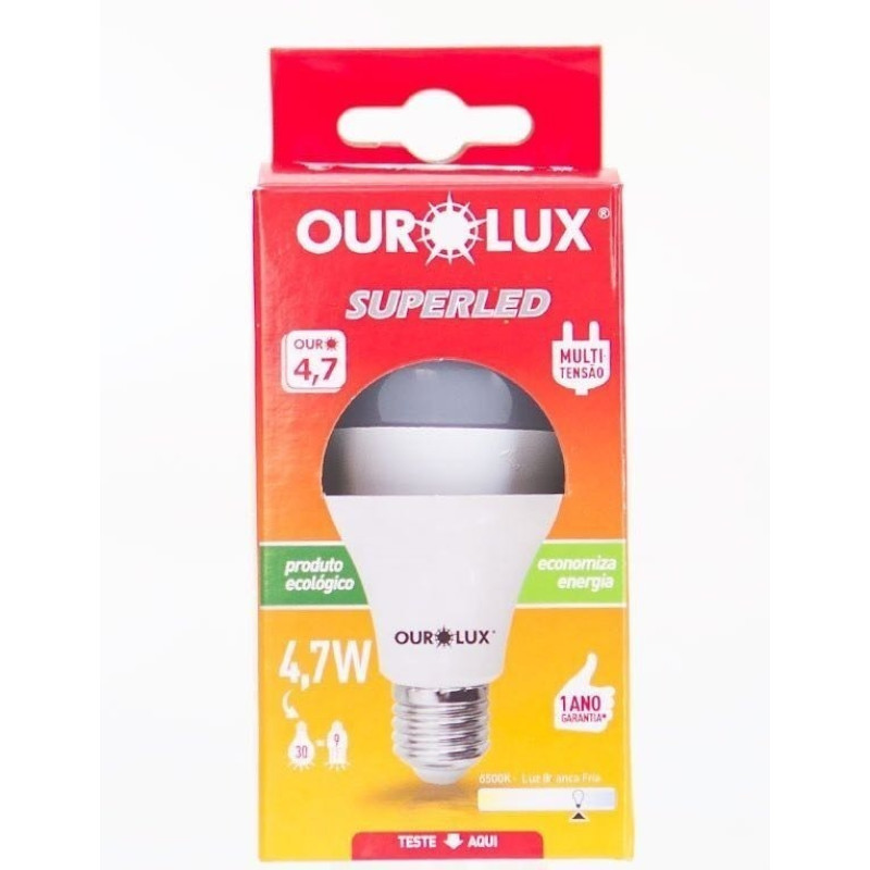 LAMPADA LED OUROLUX E-27 SUPERLED 4,7W BRANCA