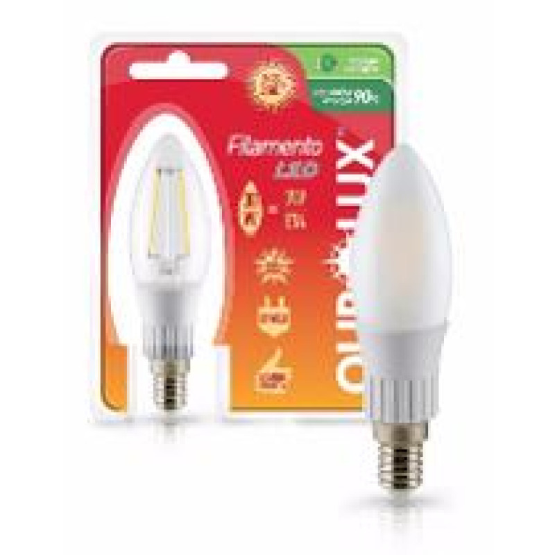 LAMP VELA E-14 LED 2700K OUROLUX 3W FOSCA 20195