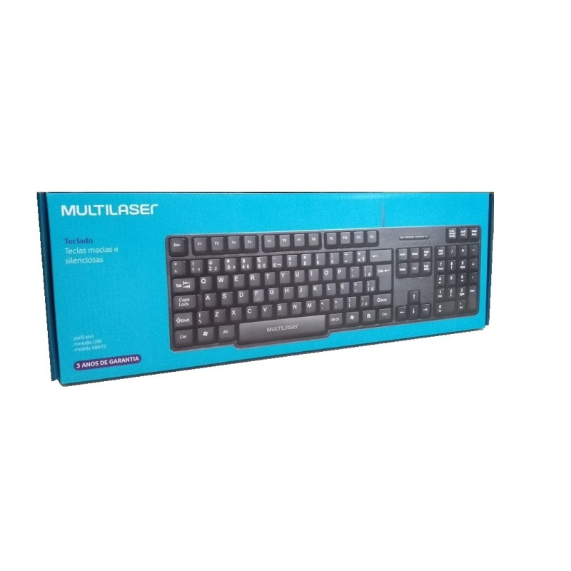 MULTILASER TECLADO BASICO SLIM USB PT- TC213