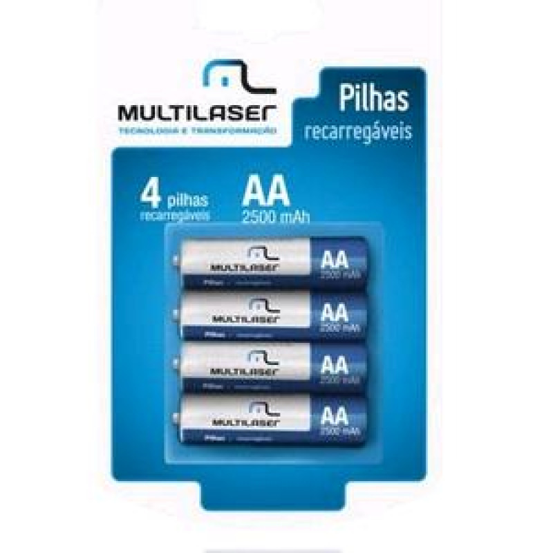 MULTILASER PILHA RECARREGAVEL AA C/4 2500MAH CB052