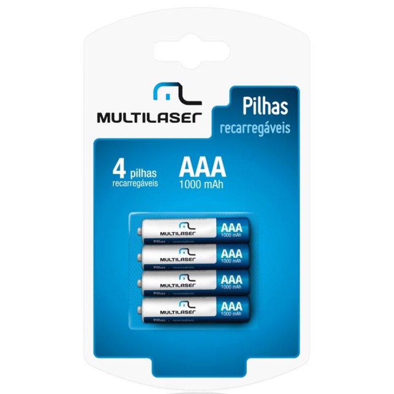 MULTILASER PILHA RECARREGAVEL AAA C/4 CB050