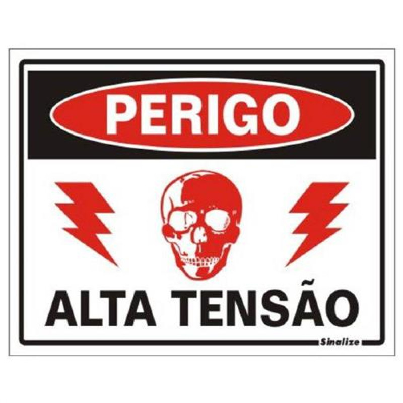 ETIQUETA PLACA PERIGO ALTA TENSAO 220BE