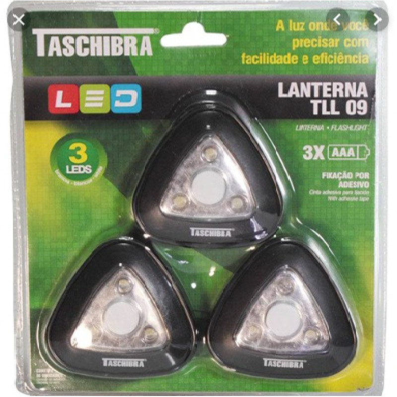 TASCHIBRA LANTERNA PUSCH BOTTON TLL 09 C/ 3 PCS PT