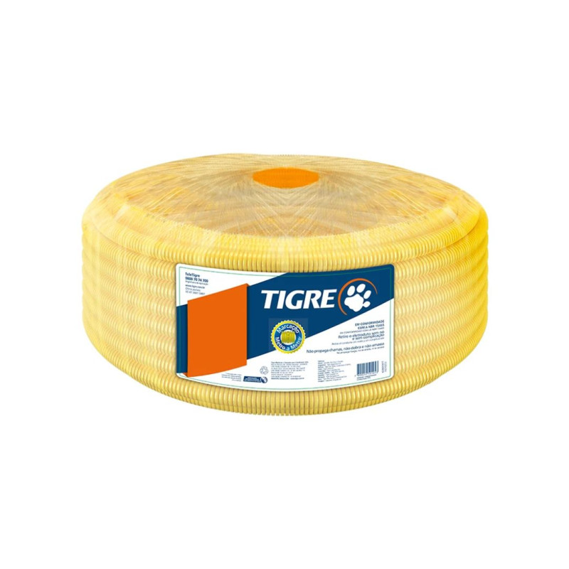 TIGRE TUBO CORRUG AMARELO 1 - 32MM/25MT 14210326 - 1 METRO