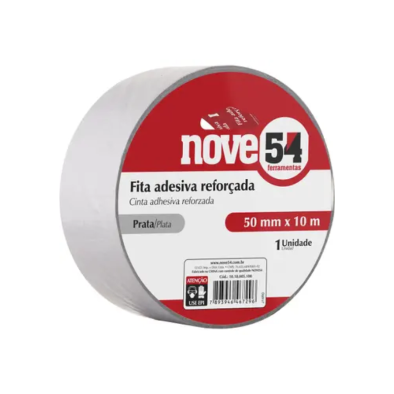 FITA ADESIVA 50MMX10M PRATA NOVE54 FITA TAPE