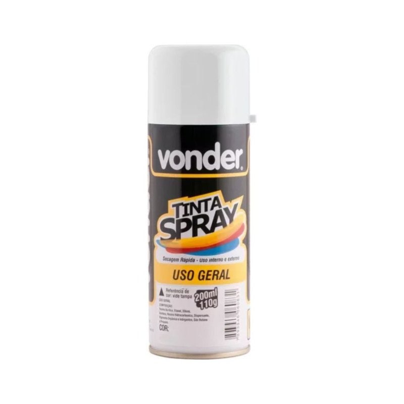 TINTA SPRAY BRANCO FOSCO VONDER 200ML 110G