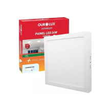 PAINEL LED 24W QUADRADO SOBREPOR LUZ BRANCA OUROLUX