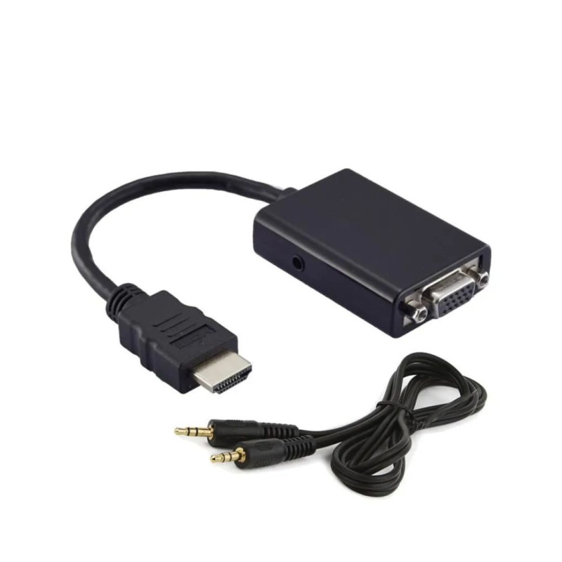 CABO CONVERSOR HDMI MACHO PARA VGA FEMEA COM AUDIO