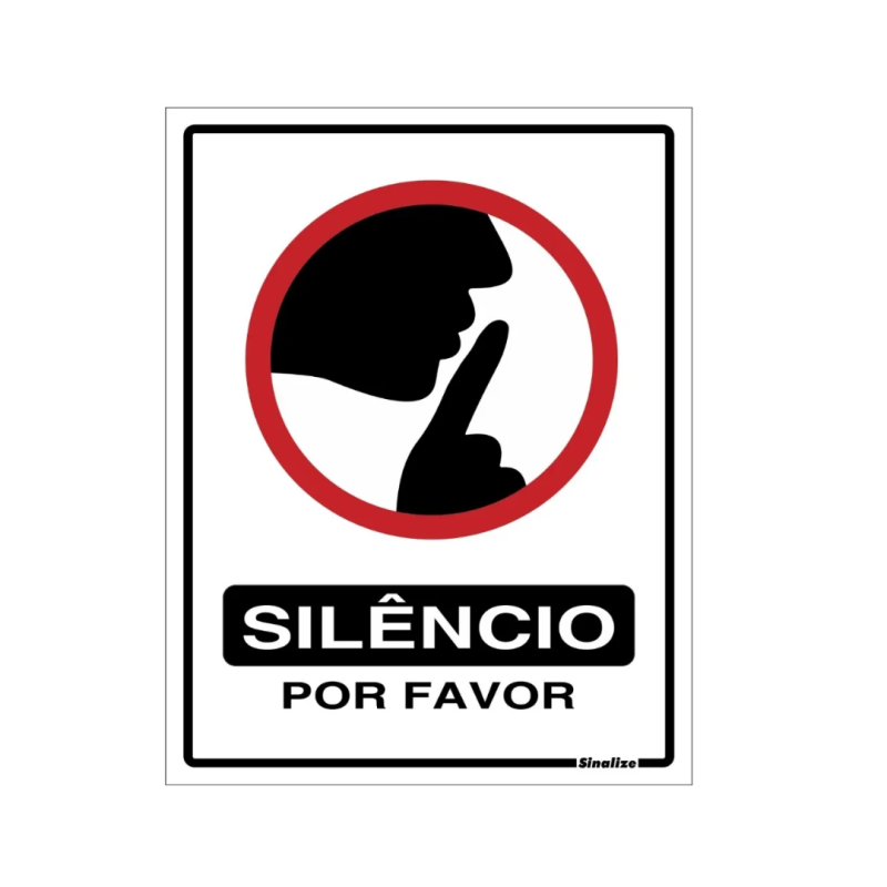 ETIQUETA PLACA SILENCIO POR FAVOR - 220CA 15X20