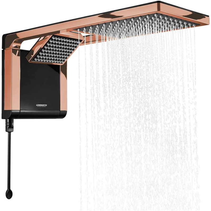 CHUVEIRO LORENZETTI ACQUA DUO PRETO COM ROSE 7800W 220V