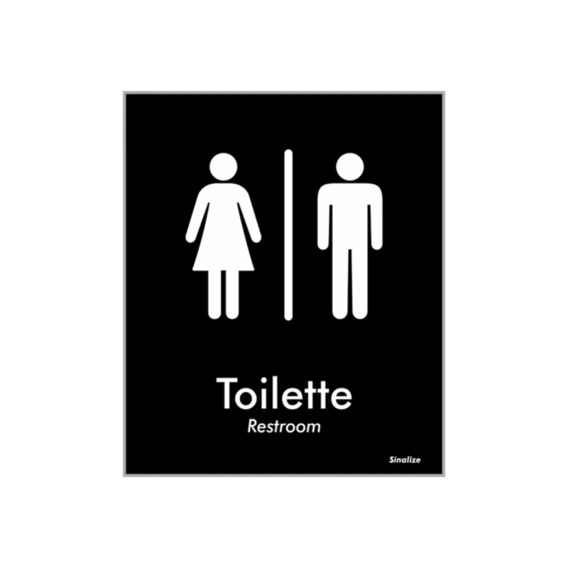 ETIQUETA PLACA POLIESTIRENO TOILETTE UNISSEX-BLK04