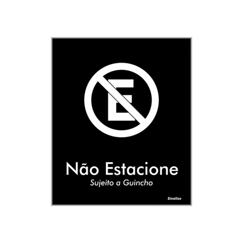 ETIQUETA PLACA POLIESTIRENO NAO ESTACIONE- BLK09