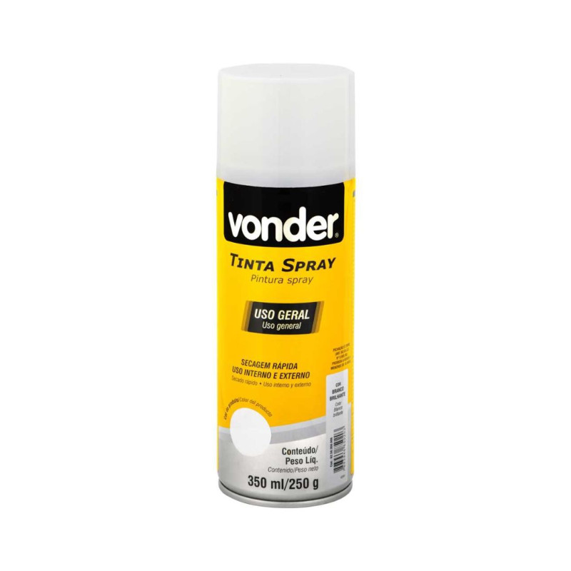 TINTA SPRAY BRANCO BRILHO VONDER 350ML 250G