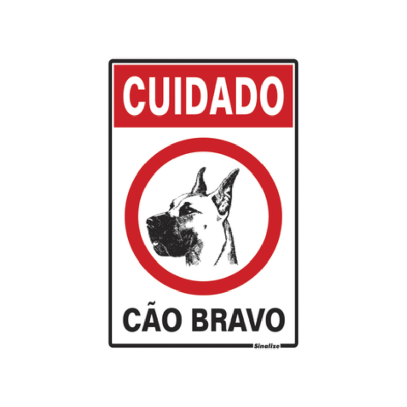 ETIQUETA PLACA CAO BRAVO - 250AH 20X30