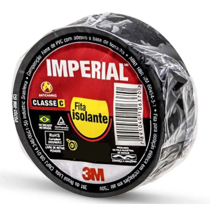 3M FITA ISOLANTE IMPERIAL 20 METROS PRETA DE 18MM