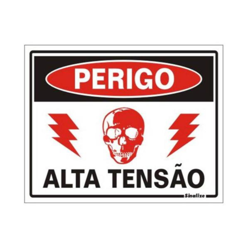 ETIQUETA PLACA PERIGO ALTA TENSAO-250AO