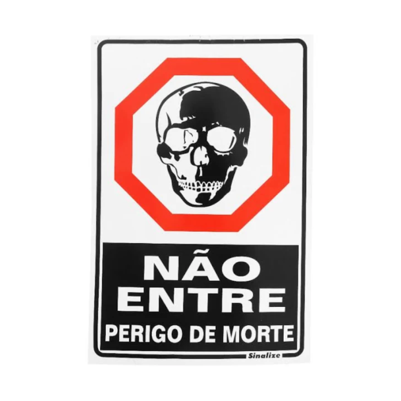 ETIQUETA PLACA NAO ENTRE-PER.MORTE-250BX