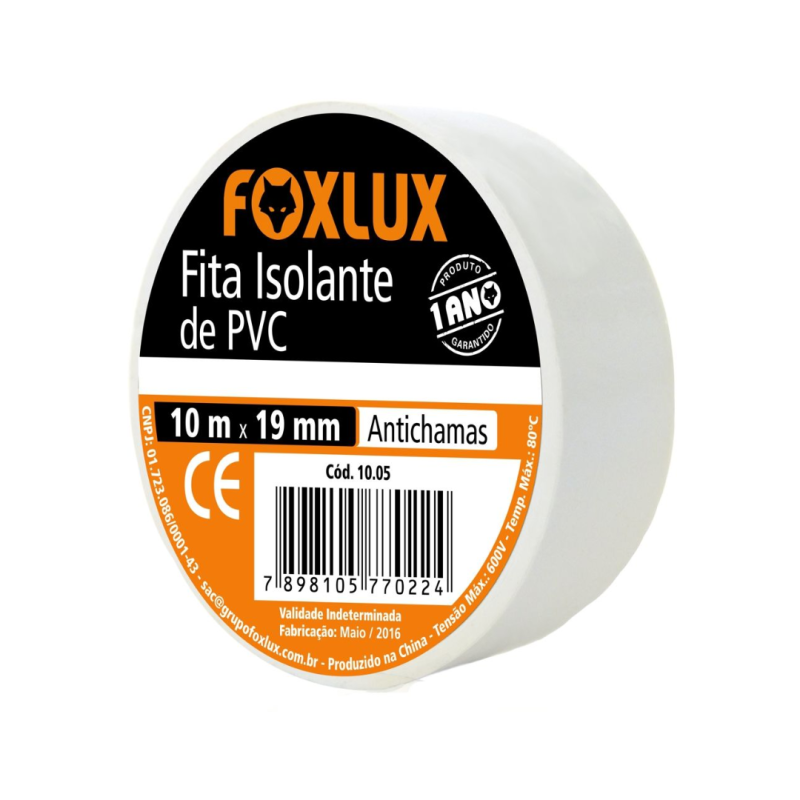 FOXLUX FITA ISOLANTE 10MT BRANCA 10.05