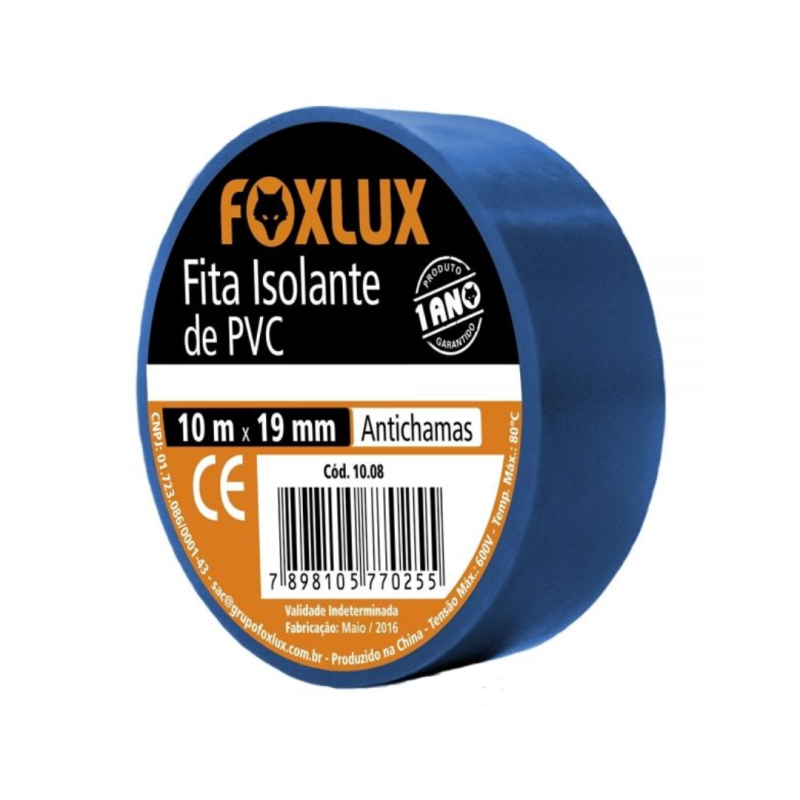 FOXLUX FITA ISOLANTE 10MT AZUL ESCURO 10.08