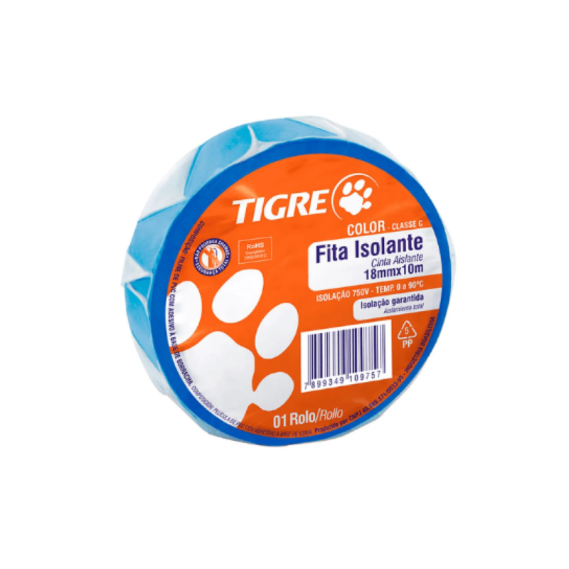 TIGRE FITA ISOLANTE 10MT AZUL