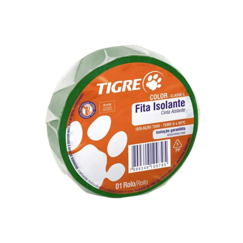 TIGRE FITA ISOLANTE 10MT VERDE